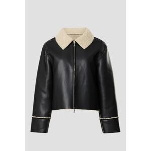 Pre-Loved Modern Citizen Bonnie Shearling Collar Aviator Jacket Black Size M